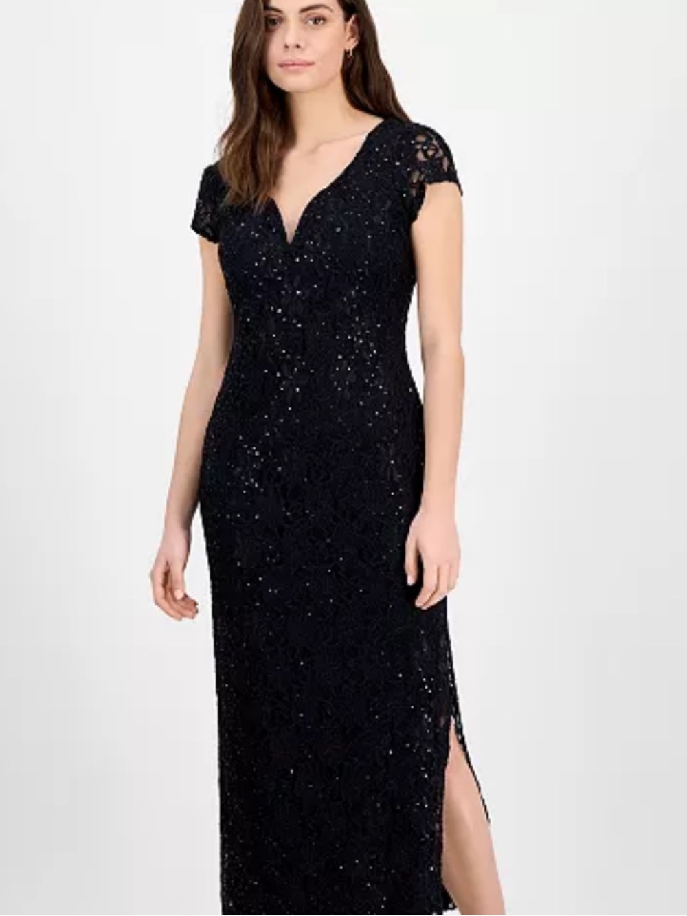 Black Lace/Sequin Evening Gown